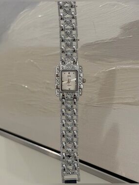 Silver Crystal Accent Ladies Bracelet Watch